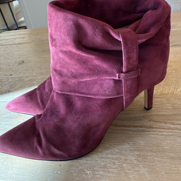 Calvin Klein Suede Ankle Boot High Heel Bethany Adjustable Shaft Women 6.5 US - Picture 1 of 8